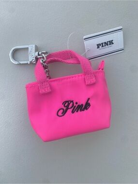 PINK by Victoria's Secret Mini Hot Pink Tote Keychain